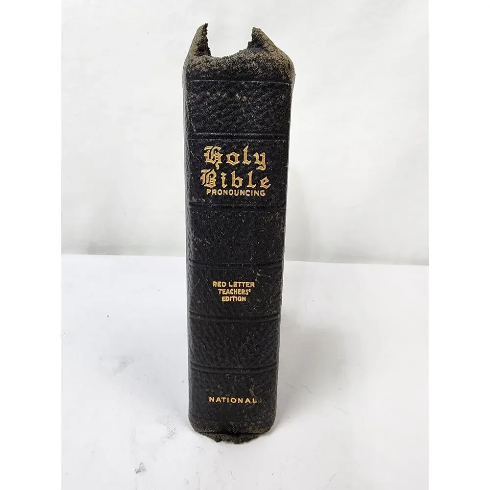 National Bible Press Old & New Testament Pronouncing Red Letter Teacher Ed. 60's